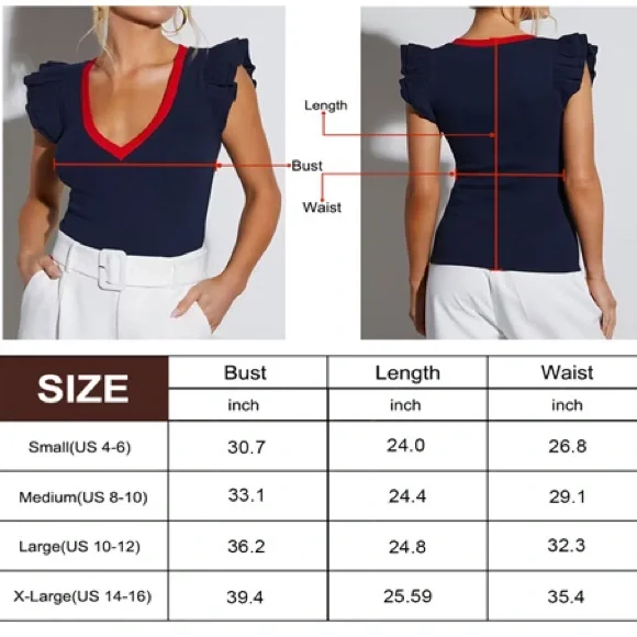 Ezbelle Women’s Summer Sleeveless VNeck Top Size Large NWT - Picture 5 of 6